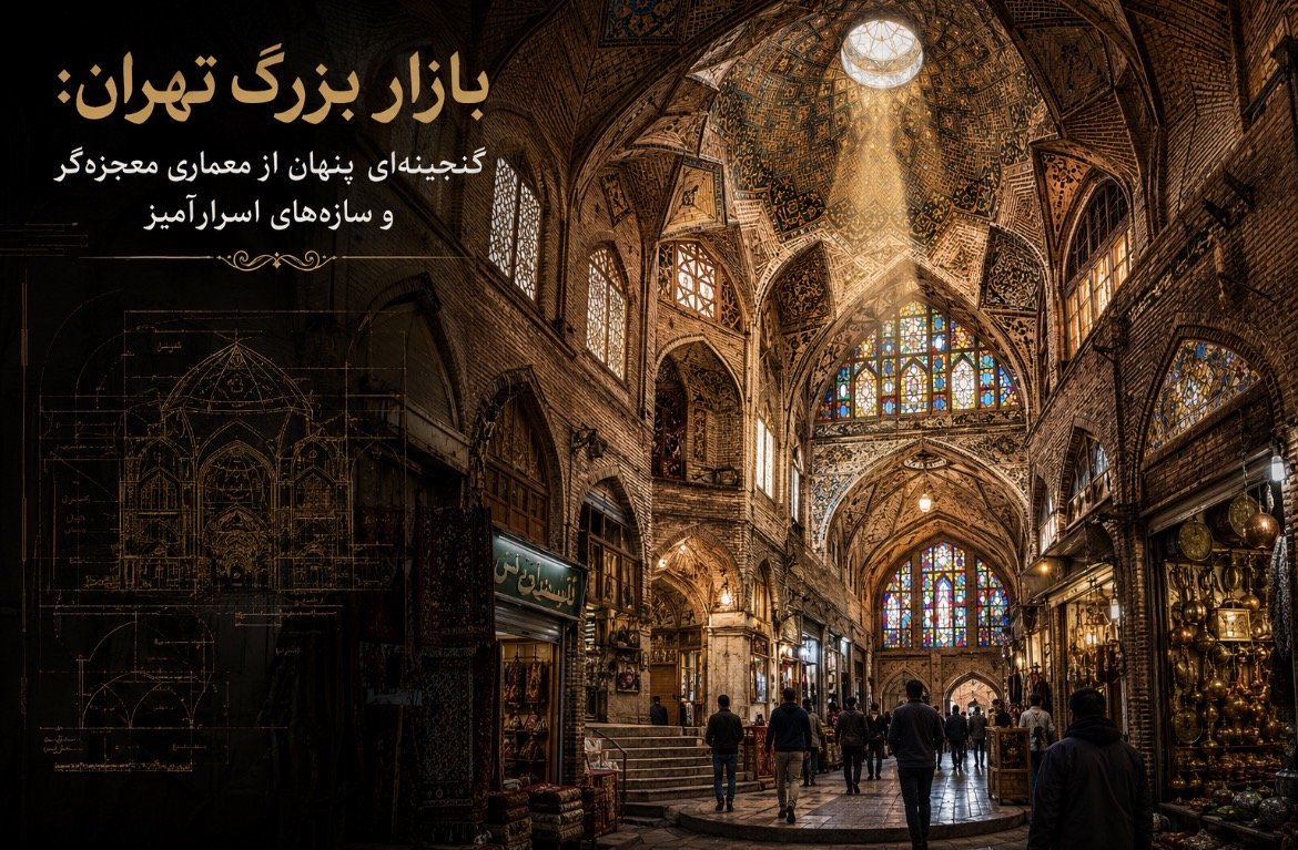 بازار بزرگ تهران: گنجینه‌ای پنهان از معماری معجزه‌گر و سازه‌های اسرارآمیز
