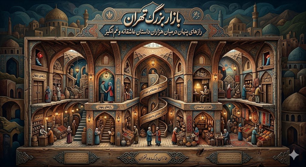 بازار بزرگ تهران: رازهای پنهان در میان هزاران داستان عاشقانه و غم‌انگیز