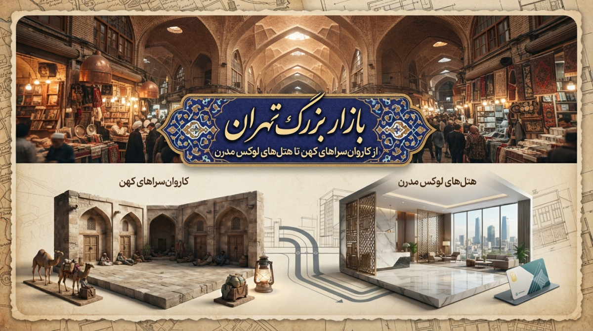 بازار بزرگ تهران: از کاروان‌سراهای کهن تا هتل‌های لوکس مدرن - تحولات معماری و کاربری فضاها
